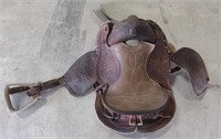 Leather Western Style Horse Saddle