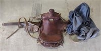 Leather Horse Saddle w/ Cover