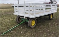 Wood Hay Wagon w/Sides and John Deere Running Gear