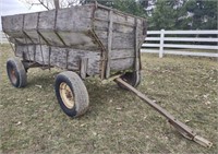 Antique Wooden 2 Axle Grain Wagon