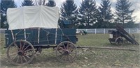 Weber Wooden Horse Drawn Covered Wagon