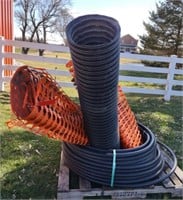 Orange Netting Mesh Fence & Plastic Hose & Pipes