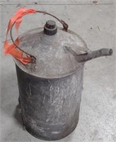 Vtg. Galvanized Metal Fuel Can (21" Tall)