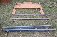 Twin Sized Metal Bed Frames w/ Wooden Bed Rest