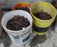 Buckets of Vintage Railroad Spikes