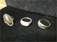 3pc Sterling Silver .925 Lady's Rings