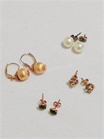 4 - PAIRS OF PIERCED EARRING STUDS