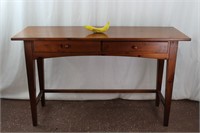 Broyhill Cherry Console Table W/Two Drawers