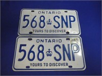 (2) Ontario License Plates