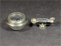 Vintage Sterling Silver & Glass Salt Cellar