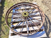 Pair of 46" metal Decorative Garden Wheels