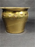 Vintage Pierced Brass Planter
