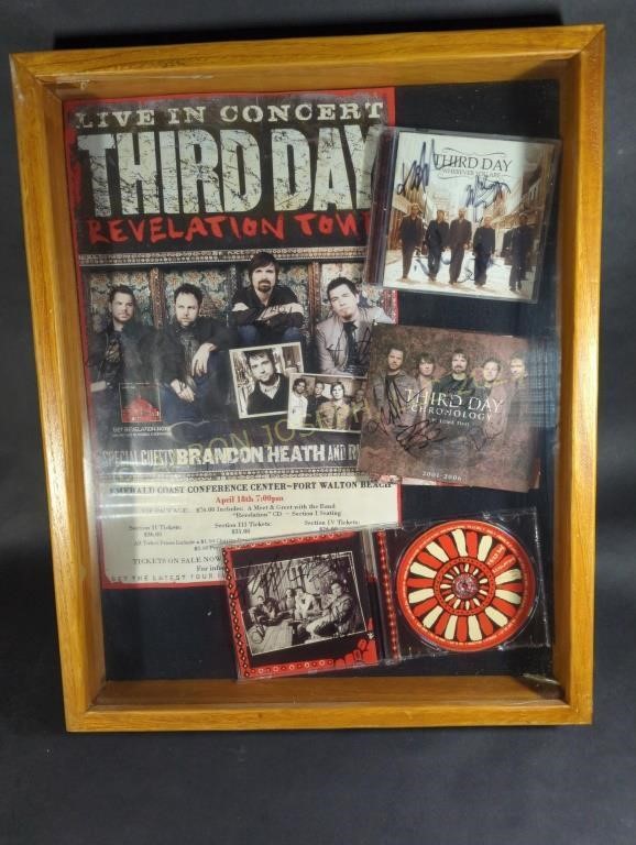 Signed Third Day Framed CD's & Tour Poster