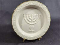 Vintage LEONX Porcelain Hanukkah Plate