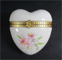 Vintage Porcelain Heart Shaped Ring Box