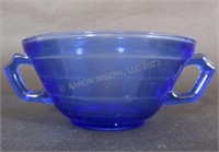 HAZEL ATLAS Cobalt Blue Depression Glass Soup Bowl