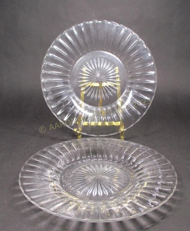 Two Vintage HEISEY Clear Glass Salad Plates