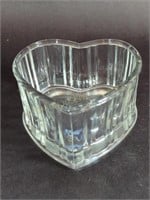 Vintage FTD Clear Glass Heart Shaped Candy Dish