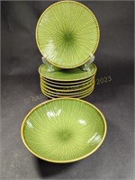 Eight GIBSON ELITE Porcelain Plates & One Bowl