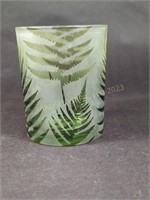Green Glass Canister/Candle Holder