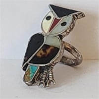 Vintage Bold Native American Fetish Owl Ring