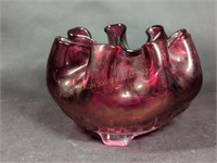 Vintage Cranberry Art Glass Bowl