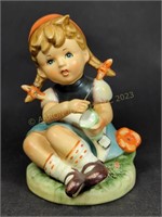 Vintage ENESCO Girl Ceramic Mending Sock Figurine