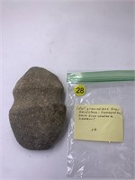 (1) Full Grooved Axe - Gray Hardstone - Damaged