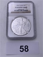 1996 P Eagle S$1 Coin - PF69 Ultra Cameo