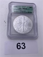 2002 Eagle S$1 Coin - ICG-MS70