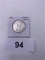 1936 Standing Liberty Half Dollar Coin