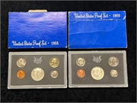 1968 & 1969 United States Proof Sets in Boxes