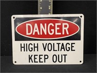 Danger High Voltage Metal Sign