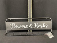 Flowers and Herbs Metal Wall Rack