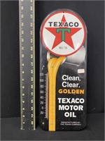 Texaco Motor Oil Metal Advertising Thermometer