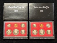 1980 & 1981 United States Proof Sets in Boxes