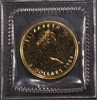 1/10 OZ 1984 $5 GOLD MAPLE