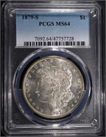 1879-S MORGAN DOLLAR PCGS MS64