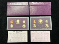 1986 & 1987 United States Proof Sets in Boxes