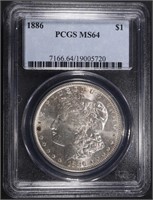1886 MORGAN DOLLAR PCGS MS64