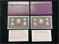 1990 & 1991 United States Proof Sets in Boxes