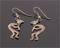 STERLING SILVER KOKOPELLI EARRINGS