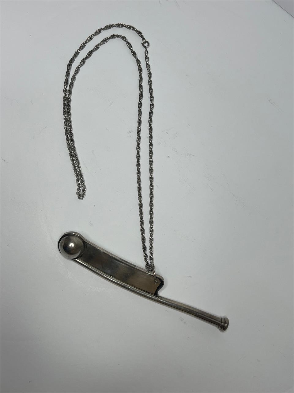 Sterling Silver Bosun's Naval Whistle Chain 45.71g