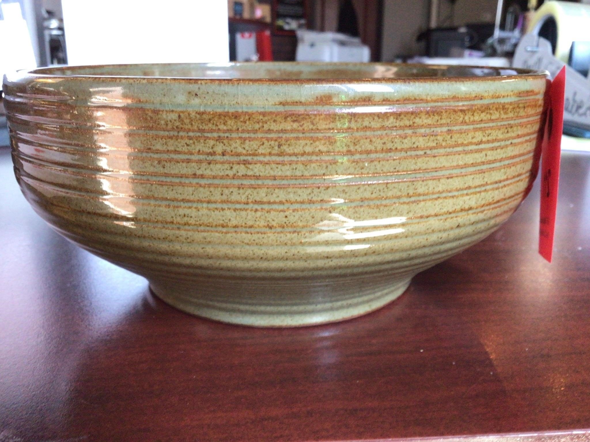 Ceramic Bowl Green & Brown Looks like Pottery