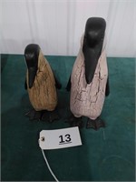 2 Wooden Penguins