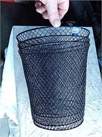 3ct Small Office Waste Baskets Black Wire Mesh