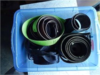 Small Bin of Straps/ Rubber Straps/Gasket Material