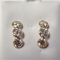$1250 10K  Moissanite(3.4ct) Earrings