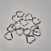 $50 Silver Pack Of 12 Heart Pendant