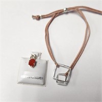 $80 Silver Bracelet And Carnelian Set
